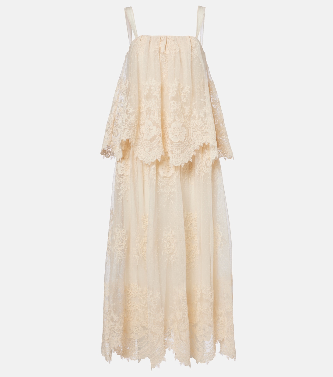 Платье миди с гипнотическим цветочным кружевом Zimmermann, кремовый
Платье миди с гипнотическим цветочным кружевом Zimmermann, кремовый