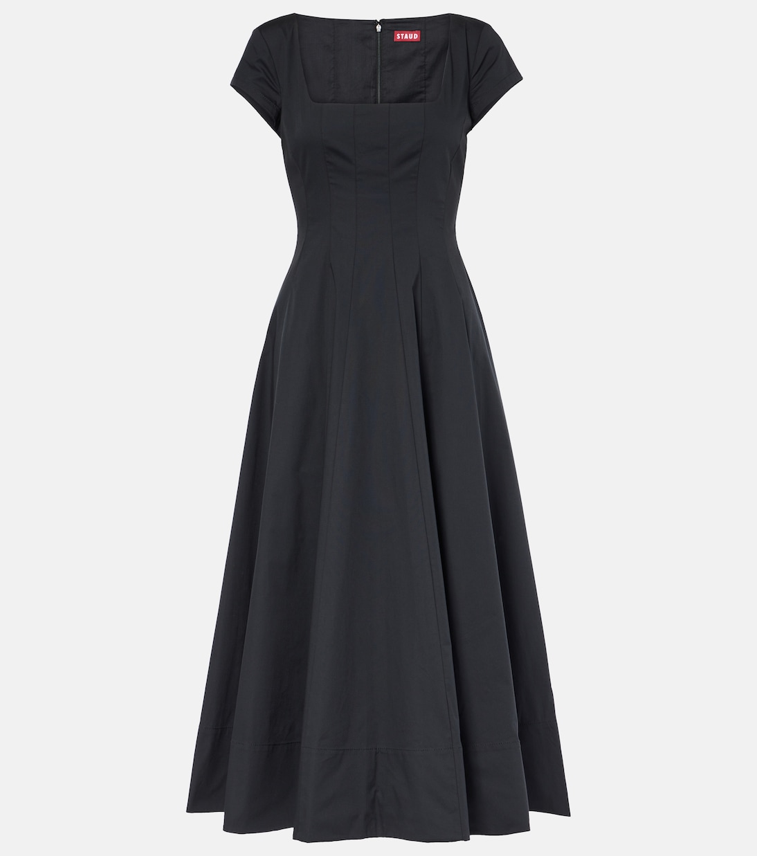 Платье миди из хлопкового поплина Staud, черный
Платье миди из хлопкового поплина Staud, черный