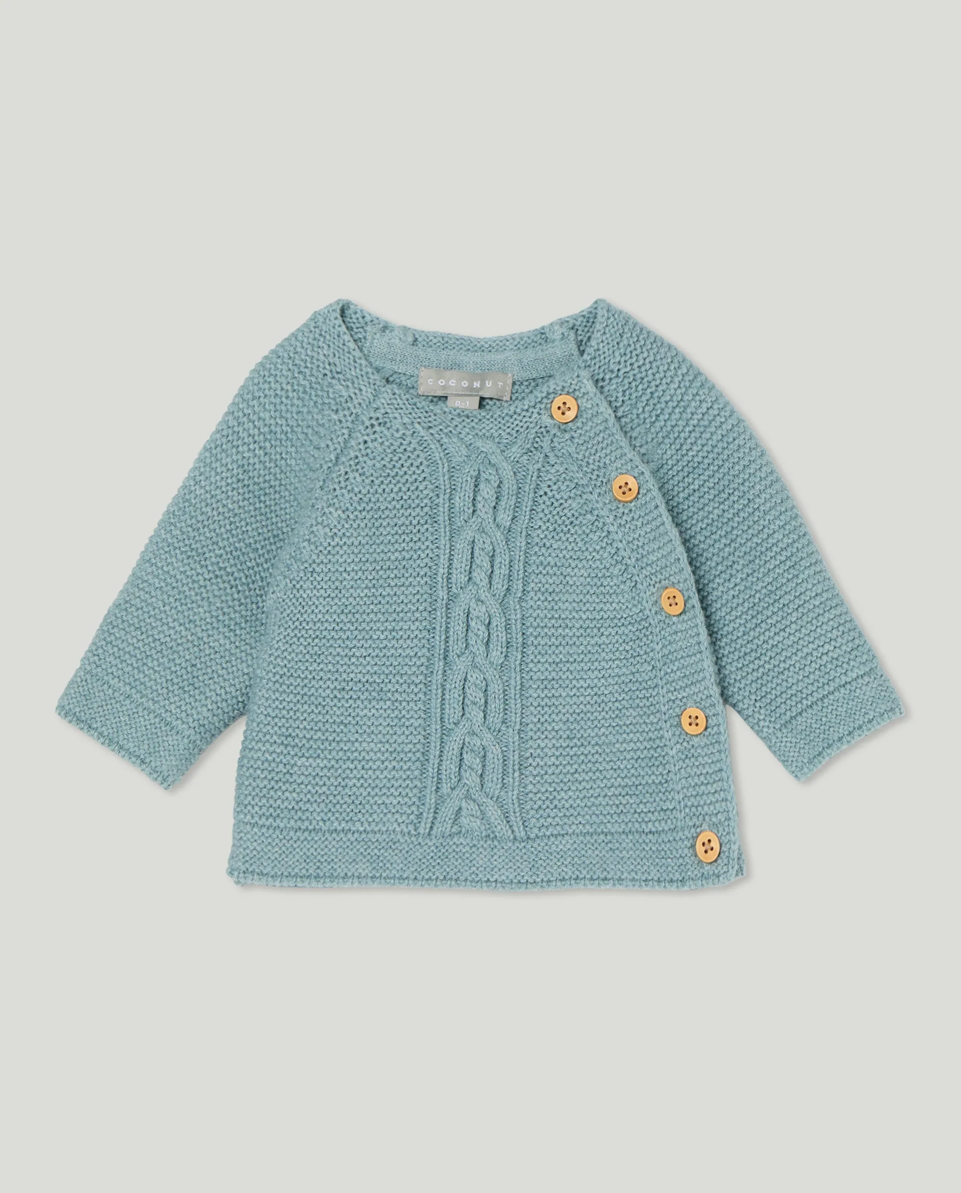 Детский трикотажный джемпер с воротником-стойкой, центральной косой и боковой застежкой Coconut El Corte Inglés, зеленый 
Детский трикотажный джемпер с воротником-стойкой, центральной косой и боковой застежкой Coconut El Corte Inglés, зеленый