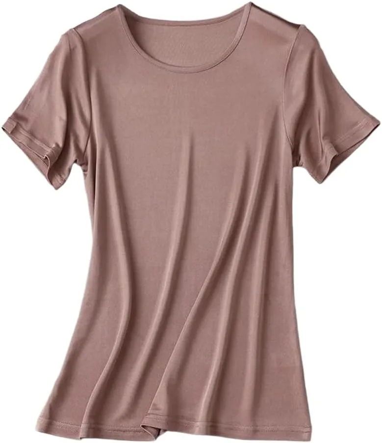 Двусторонняя вязаная футболка для женщин с коротким рукавом и круглым вырезом
Двусторонняя вязаная футболка для женщин с коротким рукавом и круглым вырезом