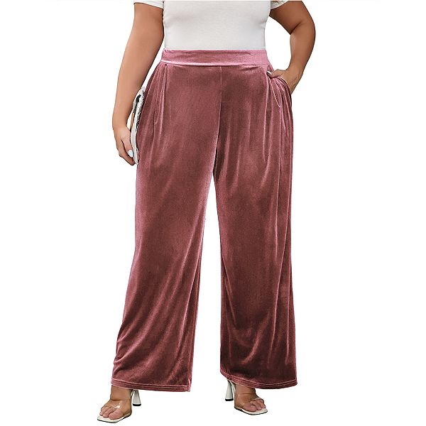 Женские брюки plus size с бархатистой тканью, широкие клеш, эластичный пояс, свободный крой и карманы Elitespirit, Pink
Женские брюки plus size с бархатистой тканью, широкие клеш, эластичный пояс, свободный крой и карманы Elitespirit, Pink