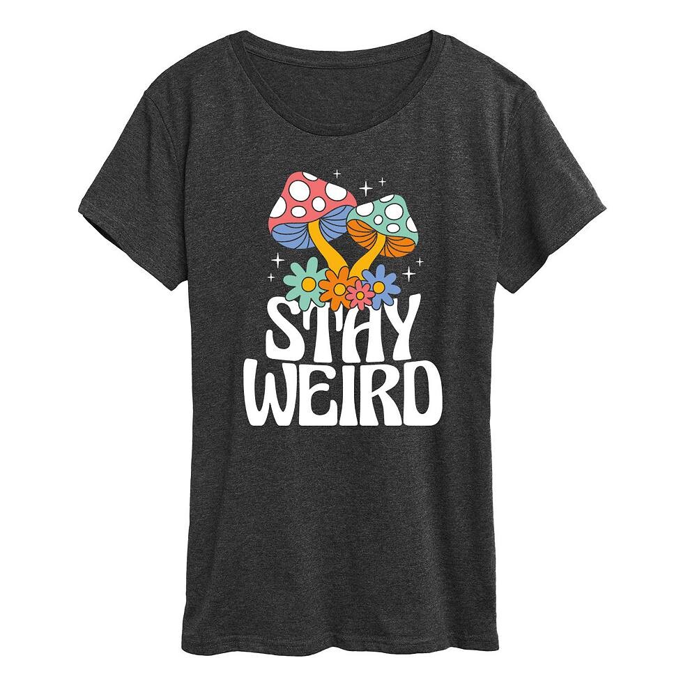 Женская футболка Stay Weird с рисунком грибов Licensed Character, цвет Heather Charcoal
Женская футболка Stay Weird с рисунком грибов Licensed Character, цвет Heather Charcoal