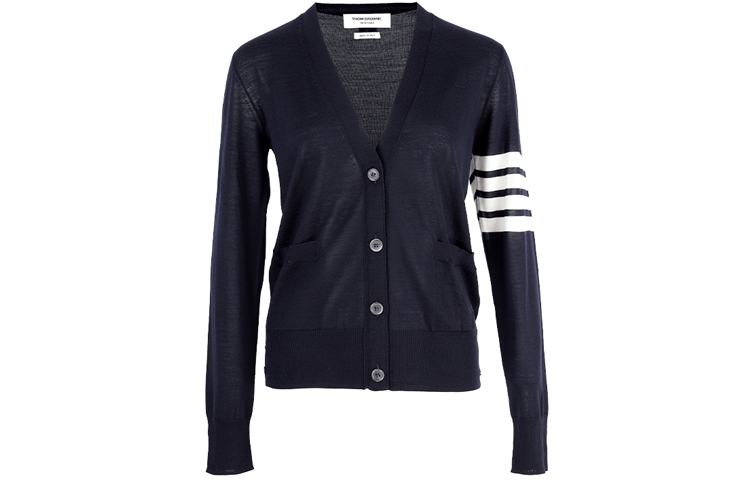 Кардиган с V-образным вырезом THOM BROWNE, Темно-синий
Кардиган с V-образным вырезом THOM BROWNE, Темно-синий
