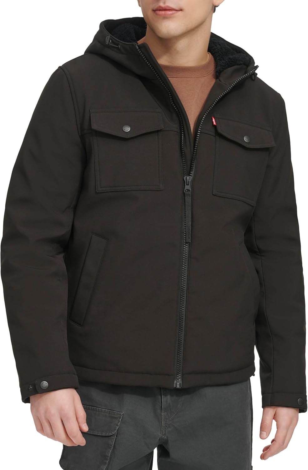 Мужская куртка Levi's Soft Shell с двумя карманами и капюшоном, Black Sherpa
Мужская куртка Levi's Soft Shell с двумя карманами и капюшоном, Black Sherpa