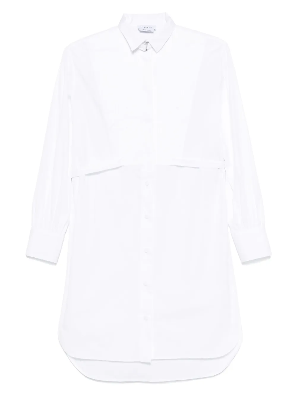 Платье-рубашка со складками Alexander McQueen, белый 
Платье-рубашка со складками Alexander McQueen, белый