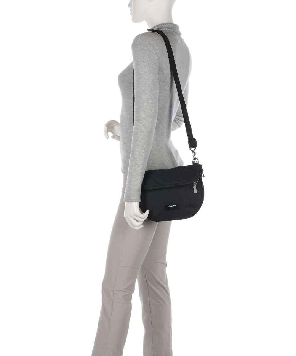 Сумка через плечо Go Saddle из переработанного полиэстера Pacsafe, черный 
Сумка через плечо Go Saddle из переработанного полиэстера Pacsafe, черный