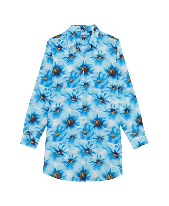 Платье-Рубашка из хлопкового вуаля, маки Vilebrequin, синий
Платье-Рубашка из хлопкового вуаля, маки Vilebrequin, синий