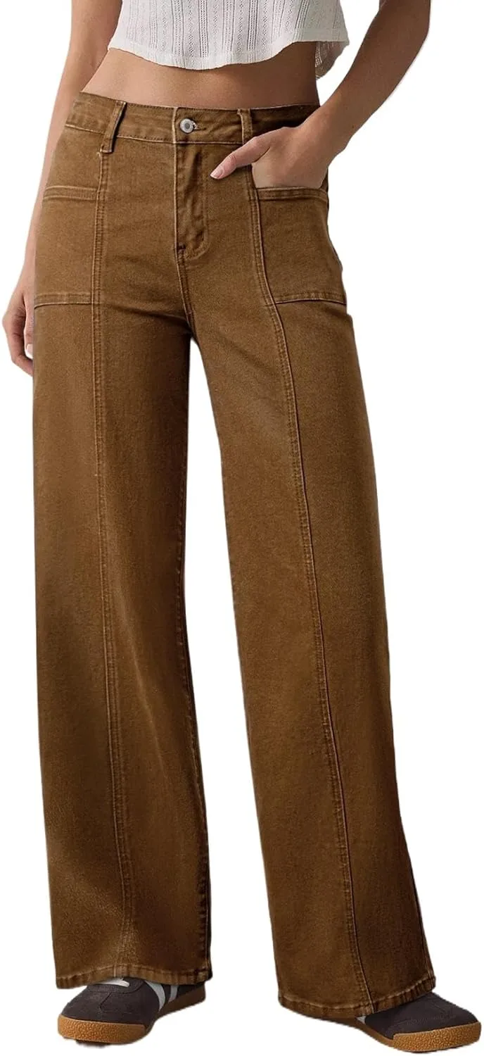 Sidefeel женские джинсы с широкими штанинами
Sidefeel женские джинсы с широкими штанинами