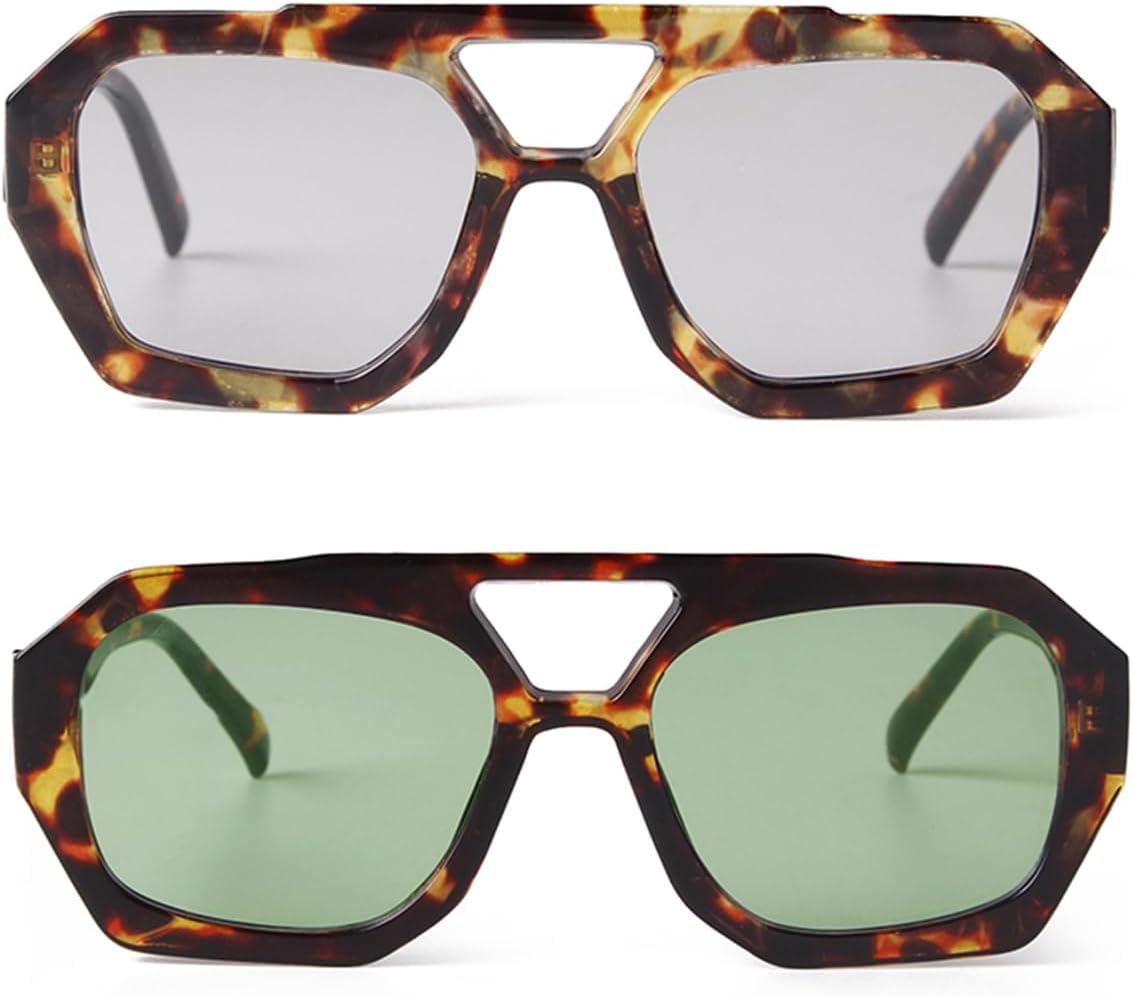 Модные дизайнерские солнцезащитные очки-авиаторы большого размера квадратной формы для женщин и мужчин, в стиле ретро 70-х годов, с шестиугольной толстой двойной перемычкой DQbhzh, Tortoise Gray +Tortoise Green
Модные дизайнерские солнцезащитные очки-авиаторы большого размера квадратной формы для женщин и мужчин, в стиле ретро 70-х годов, с шестиугольной толстой двойной перемычкой DQbhzh, Tortoise Gray +Tortoise Green