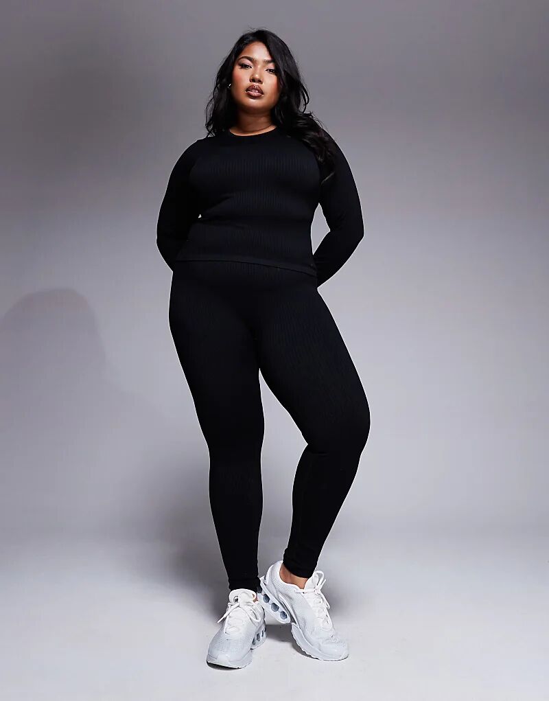 Бесшовный топ Curve Icon в рубчик с длинными рукавами черного цвета ASOS 4505
Бесшовный топ Curve Icon в рубчик с длинными рукавами черного цвета ASOS 4505