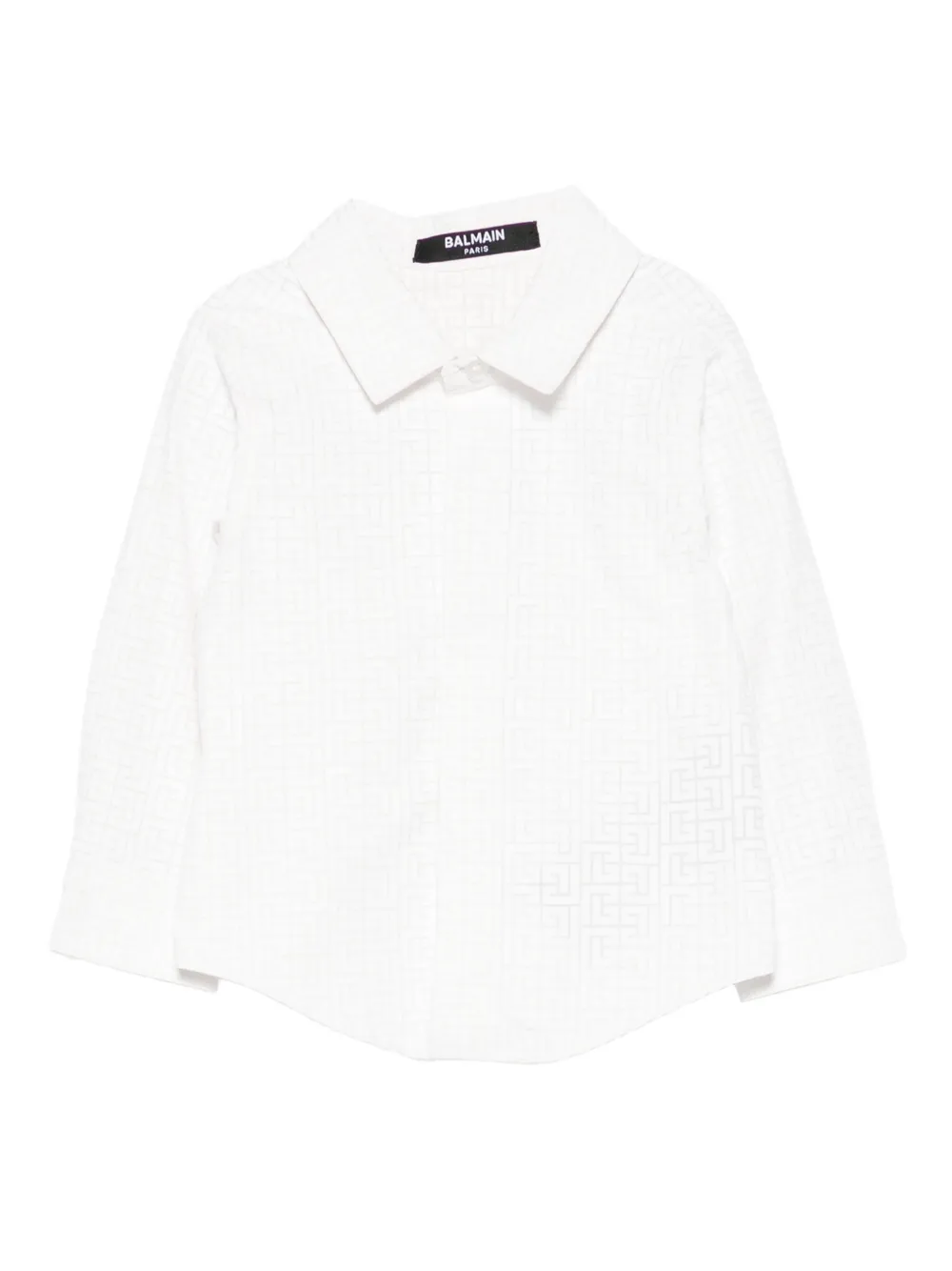 Рубашка с геометрическим узором Balmain Kids, белый 
Рубашка с геометрическим узором Balmain Kids, белый