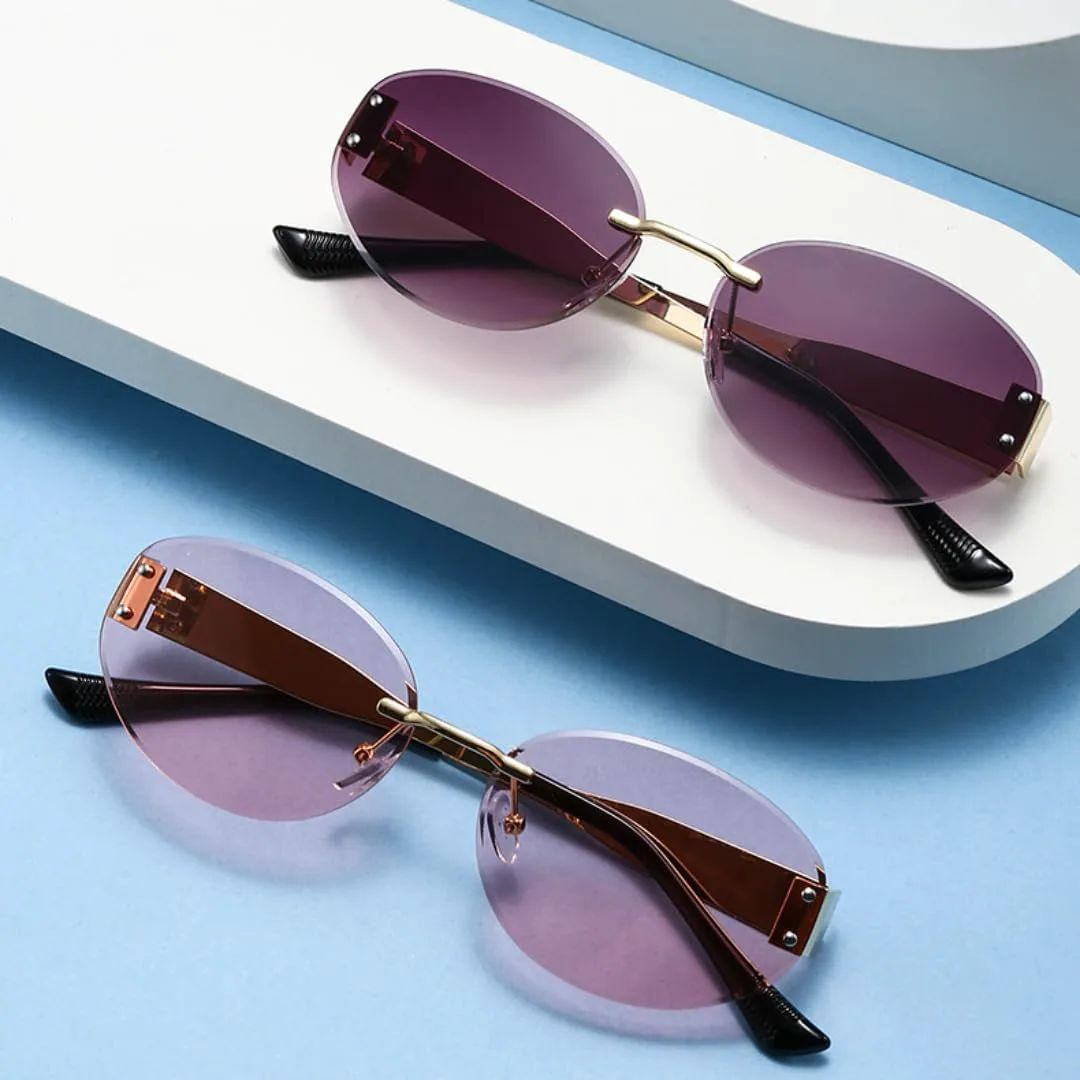 Модные овальные солнцезащитные очки без оправы для женщин, роскошная винтажная металлическая оправа в стиле панк, защита от УФ-излучения UV400 VFDHN, 15509-c7
Модные овальные солнцезащитные очки без оправы для женщин, роскошная винтажная металлическая оправа в стиле панк, защита от УФ-излучения UV400 VFDHN, 15509-c7