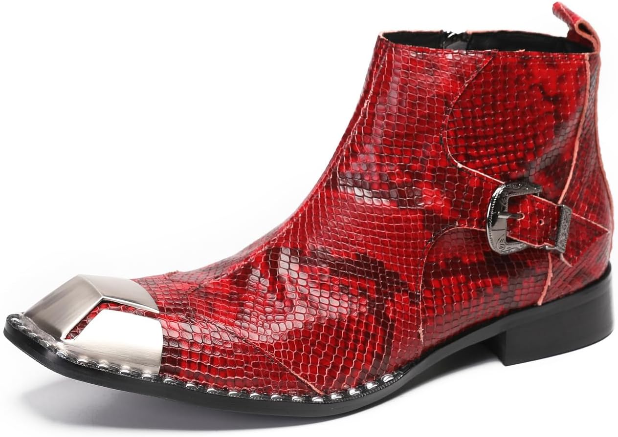 Мужские ковбойские сапоги Santimon для диско-вечеринок, повседневные кожаные с металлическим квадратным носком, молнией, пряжкой, челси, модные ботинки на щиколотку в западном стиле для мальчиков, красный
Мужские ковбойские сапоги Santimon для диско-вечеринок, повседневные кожаные с металлическим квадратным носком, молнией, пряжкой, челси, модные ботинки на щиколотку в западном стиле для мальчиков, красный