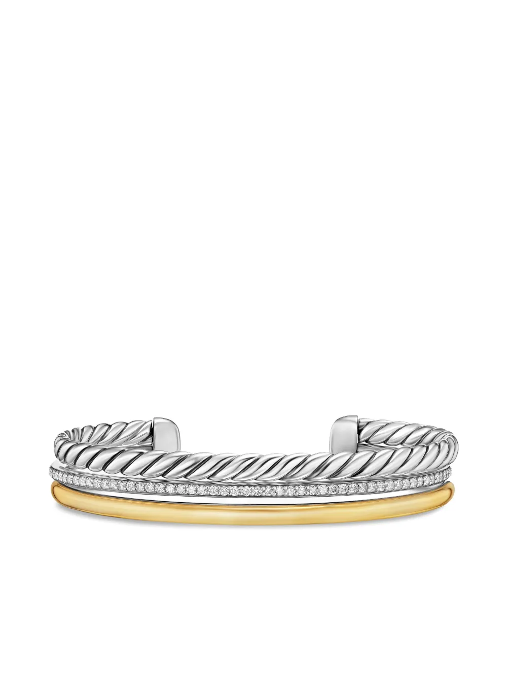 Браслет DY Mercer Three Row из желтого золота и серебра с бриллиантами David Yurman, серебряный
Браслет DY Mercer Three Row из желтого золота и серебра с бриллиантами David Yurman, серебряный