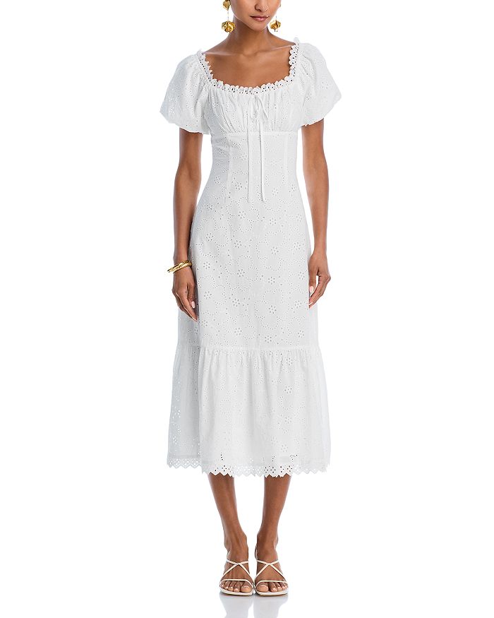 Платье миди с ажурными вставками - эксклюзив AQUA, белый
Платье миди с ажурными вставками - эксклюзив AQUA, белый