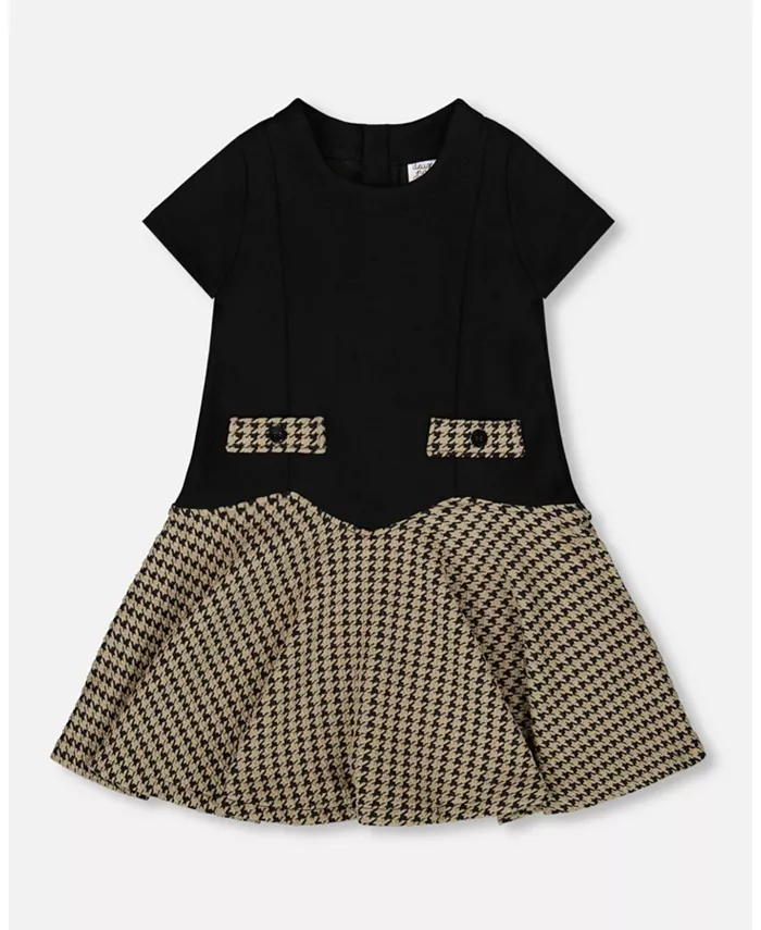 Детское платье с короткими рукавами из двух материалов Milano и жаккардовой вязки черное - для малышей и детей Deux Par Deux
Детское платье с короткими рукавами из двух материалов Milano и жаккардовой вязки черное - для малышей и детей Deux Par Deux