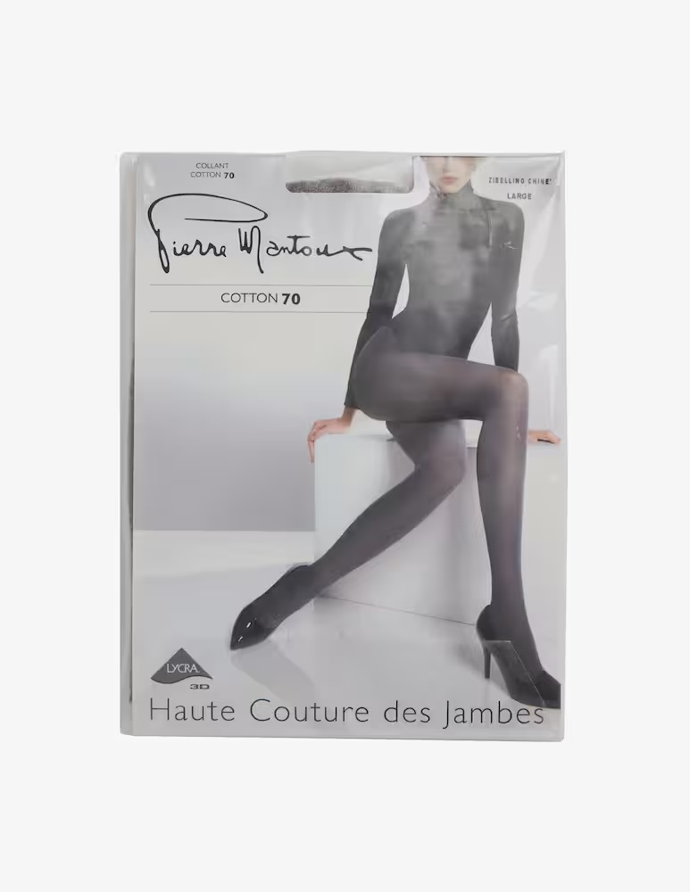 Хлопковые колготки плотностью 70 ден Pierre Mantoux, серый 
Хлопковые колготки плотностью 70 ден Pierre Mantoux, серый