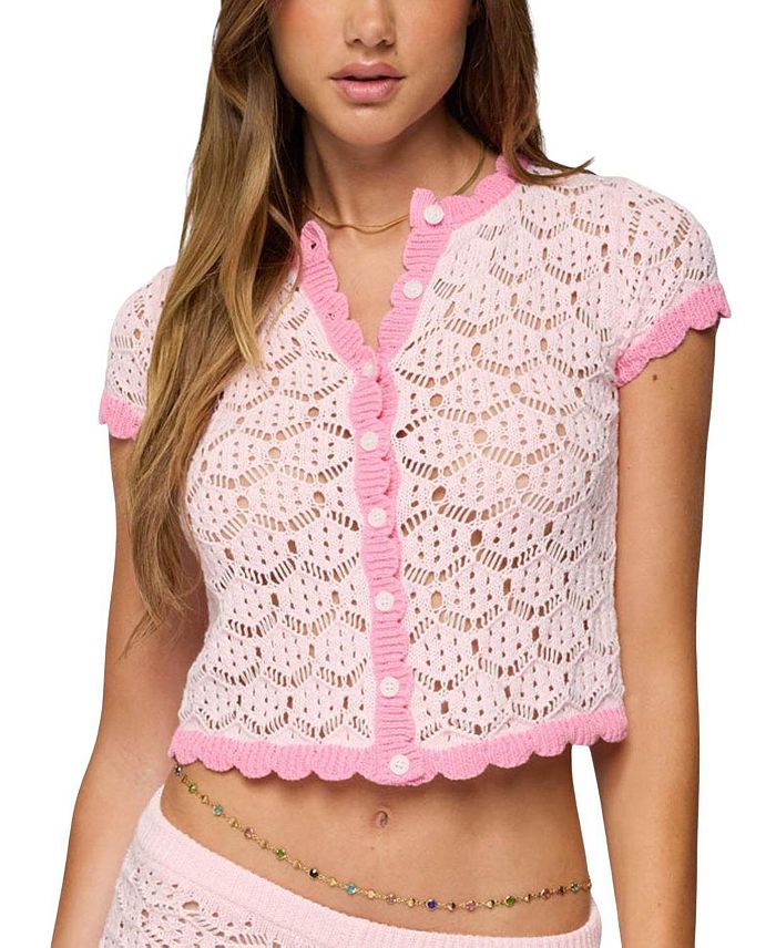 Элиза Открытый Вязаный Топ на Пуговицах Edikted, розовый
Элиза Открытый Вязаный Топ на Пуговицах Edikted, розовый