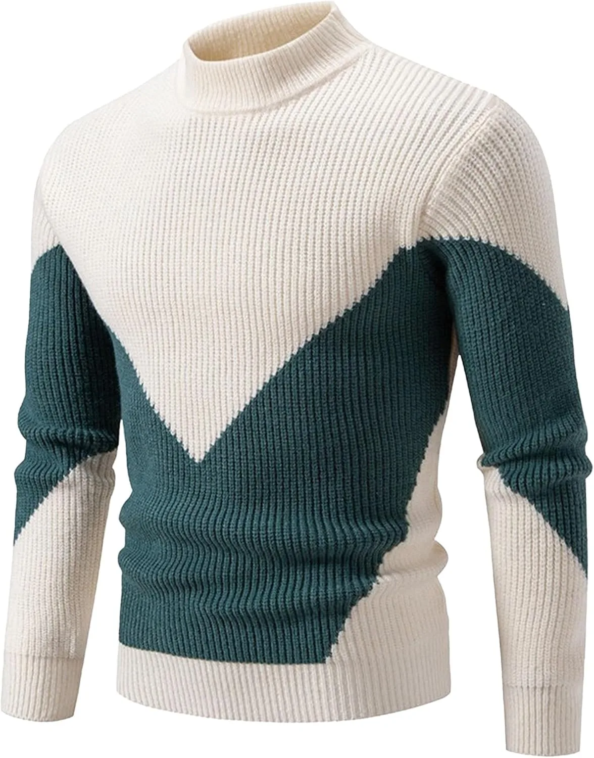 Свитер с воротником-стойкой для мужчин, длинный рукав, кабельная вязка, цветной блок
Свитер с воротником-стойкой для мужчин, длинный рукав, кабельная вязка, цветной блок