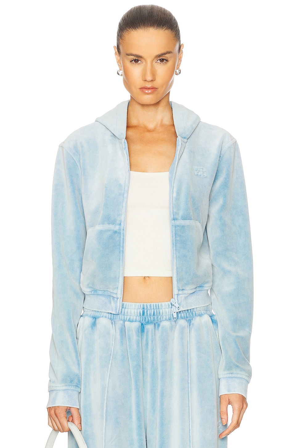 Стильная зауженная куртка на молнии Alexander Wang, Washed Light Blue
Стильная зауженная куртка на молнии Alexander Wang, Washed Light Blue
