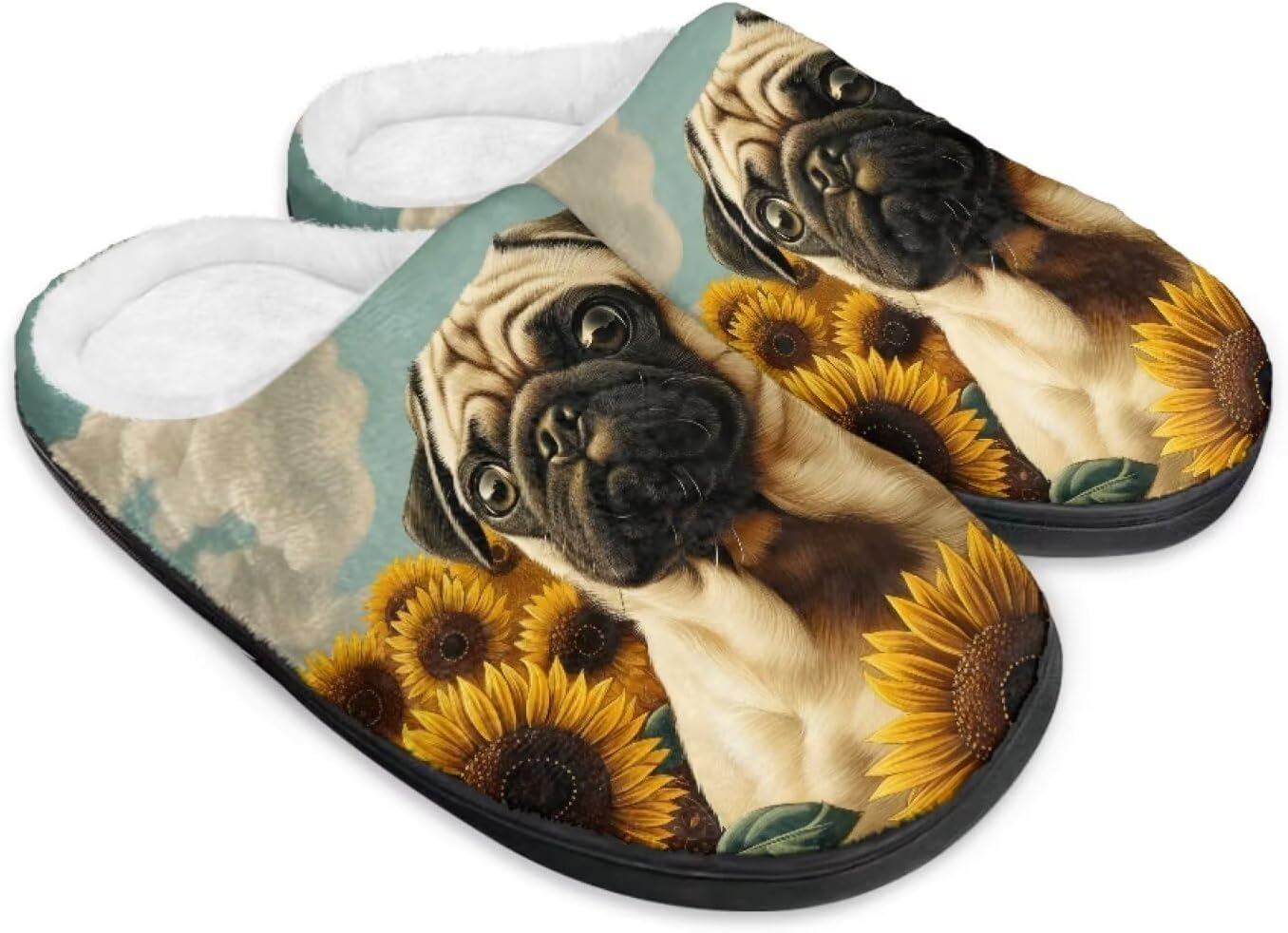 Зимние пушистые тапочки мужские домашние тапочки животные тапочки для женщин Нескользящие теплые уютные домашние тапочки Chririnla, Pug Dog Sunflowers
Зимние пушистые тапочки мужские домашние тапочки животные тапочки для женщин Нескользящие теплые уютные домашние тапочки Chririnla, Pug Dog Sunflowers