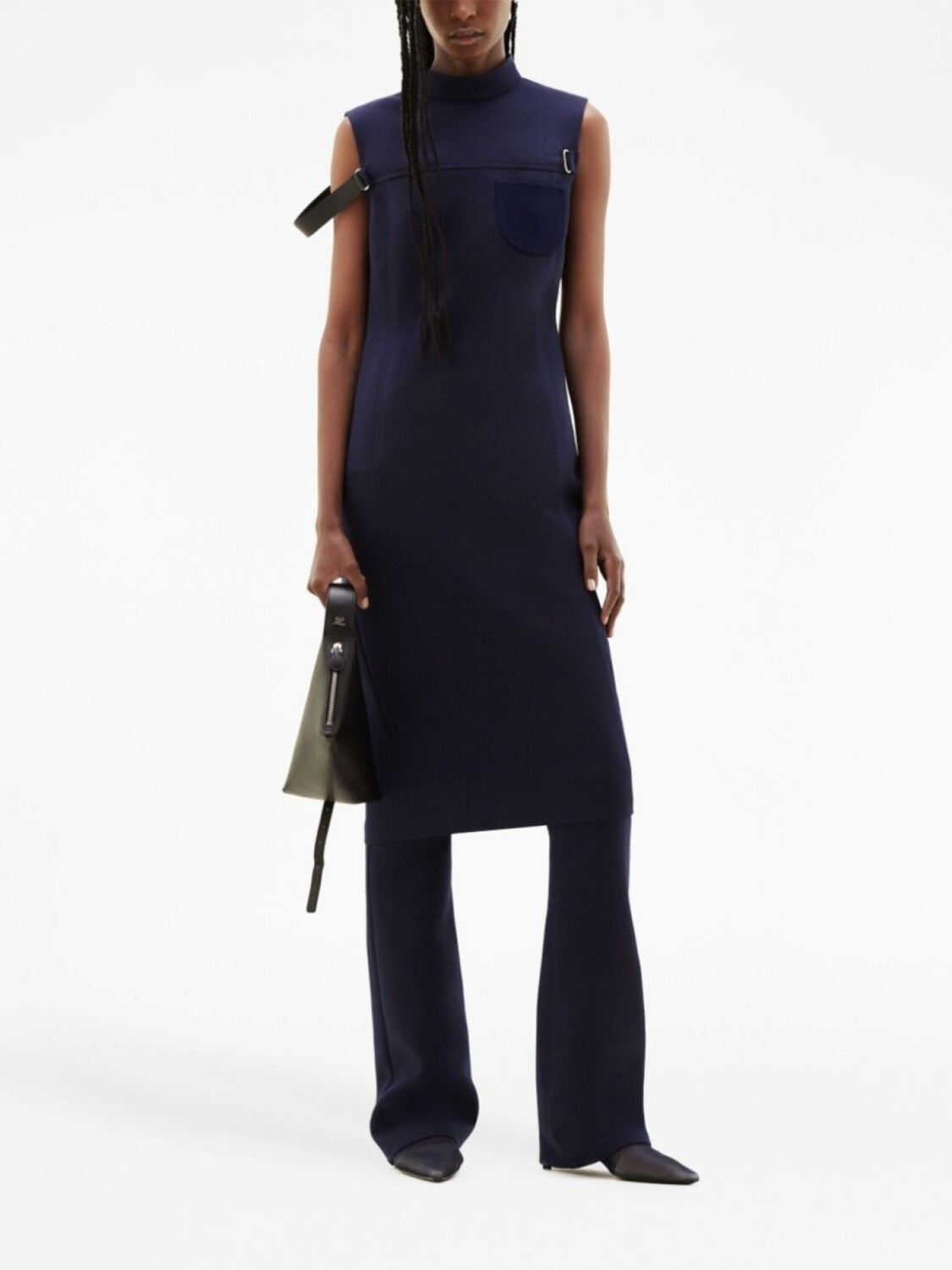 Courrèges платье миди с ремешками, синий
Courrèges платье миди с ремешками, синий