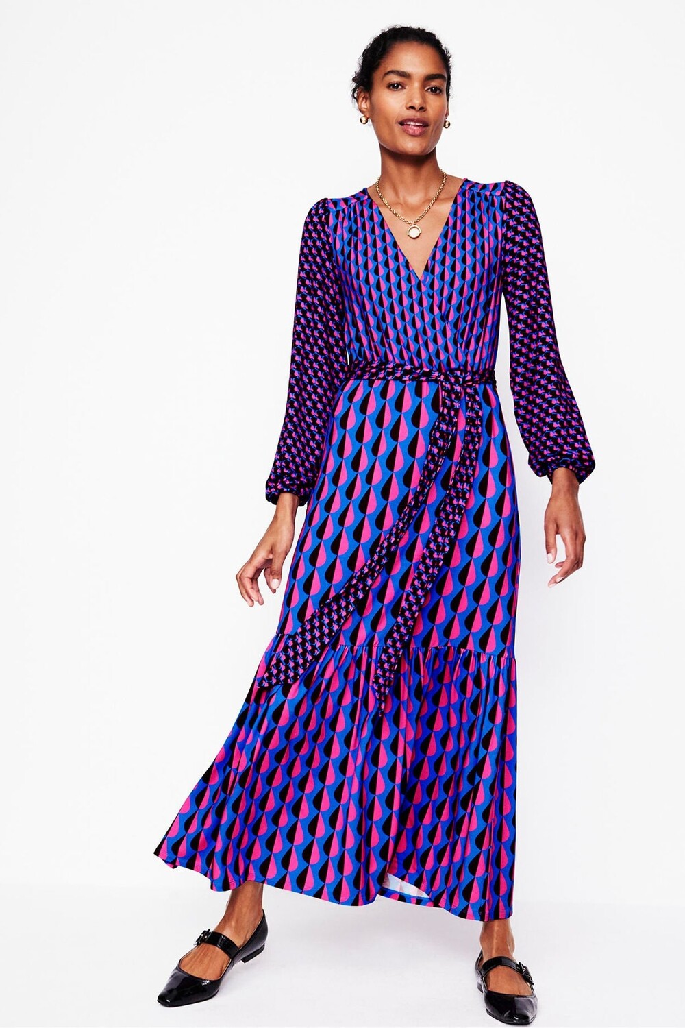 Платье халат миди Ophelia из джерси Boden, фиолетовый
Платье халат миди Ophelia из джерси Boden, фиолетовый