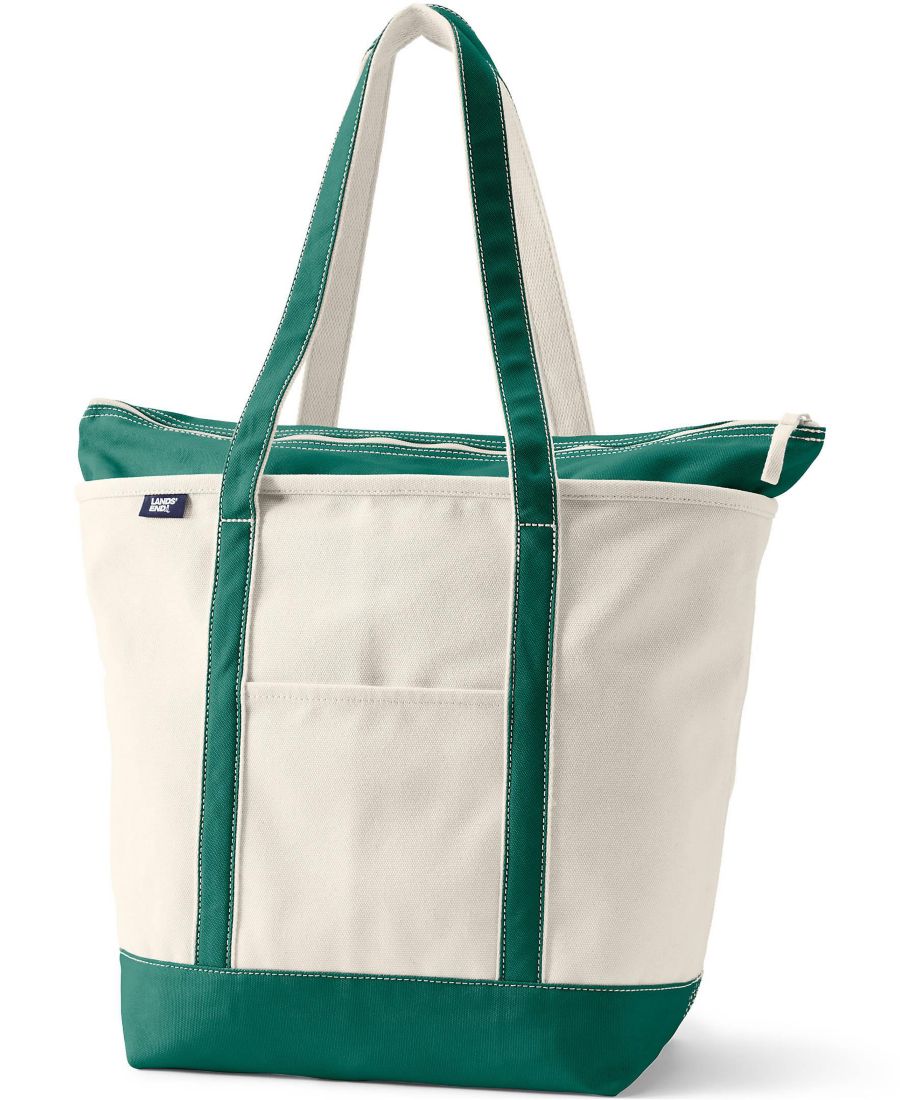 Большая холщовая сумка-тоут с пятью карманами, застежкой-молнией и длинными ручками Lands' End, цвет natural/bright spruce
Большая холщовая сумка-тоут с пятью карманами, застежкой-молнией и длинными ручками Lands' End, цвет natural/bright spruce