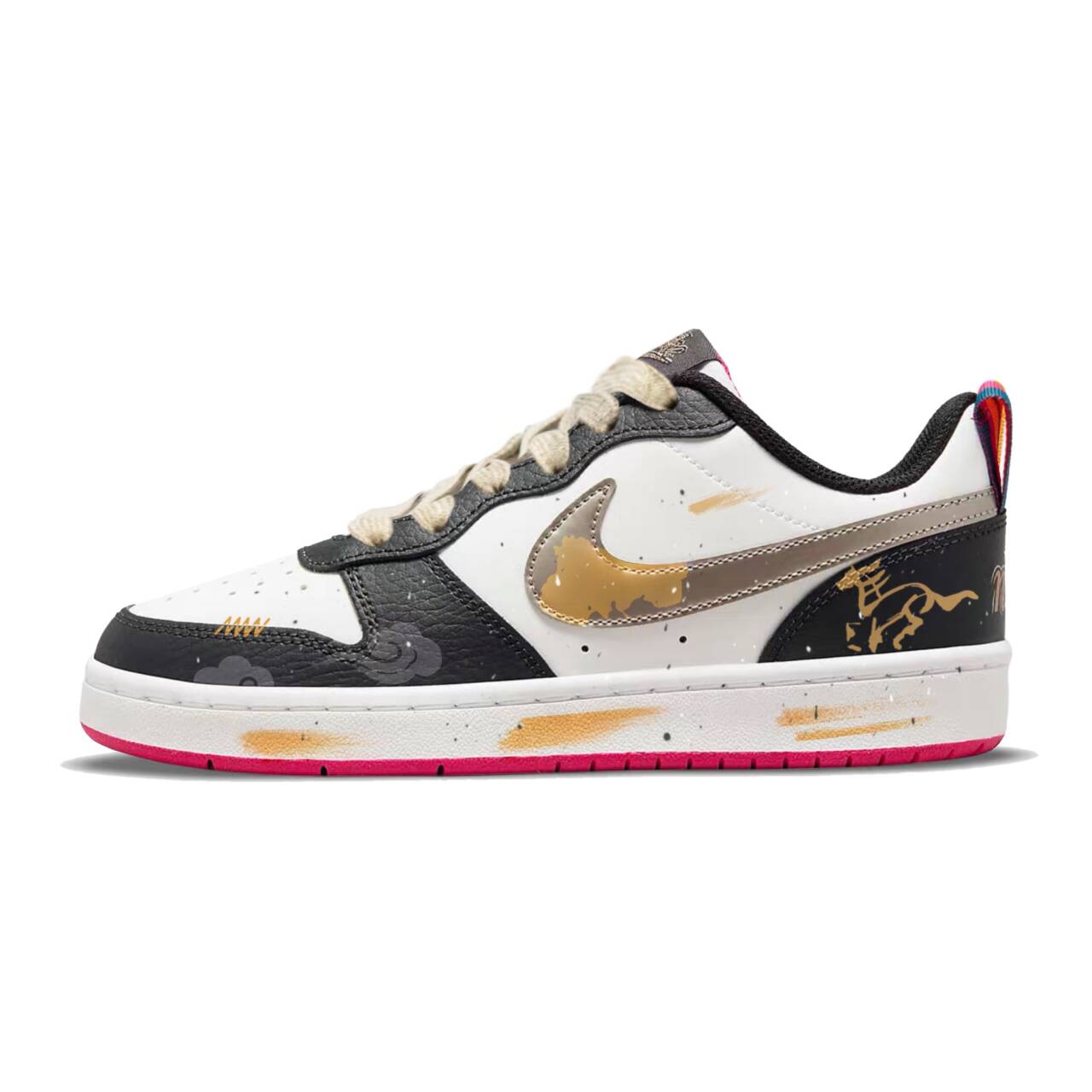 Nike Court Borough Synthetic Leather Abrasion Resistant Slip Resistant Low top Skateboard Shoes Black Gold Teenagers
Nike Court Borough Synthetic Leather Abrasion Resistant Slip Resistant Low top Skateboard Shoes Black Gold Teenagers