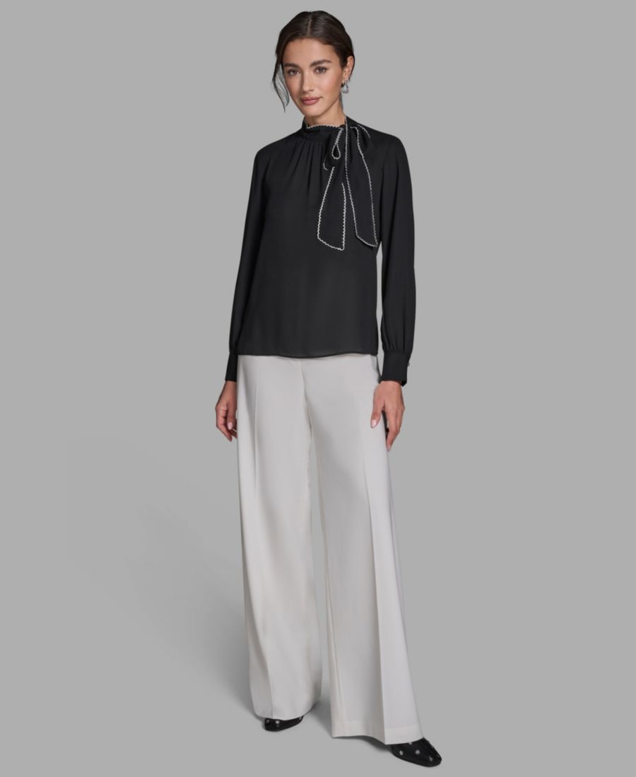 Женская блузка с длинными рукавами и завязками на шее BCBG, Black/Whisper White
Женская блузка с длинными рукавами и завязками на шее BCBG, Black/Whisper White