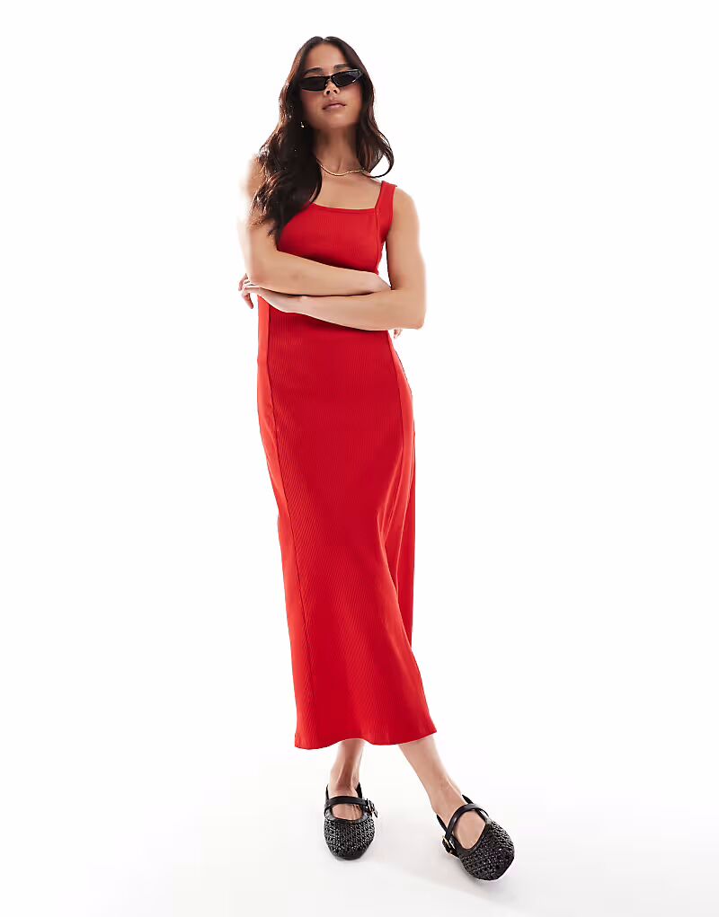 Платье миди French Connection с квадратным вырезом в рубчик красного цвета
Платье миди French Connection с квадратным вырезом в рубчик красного цвета