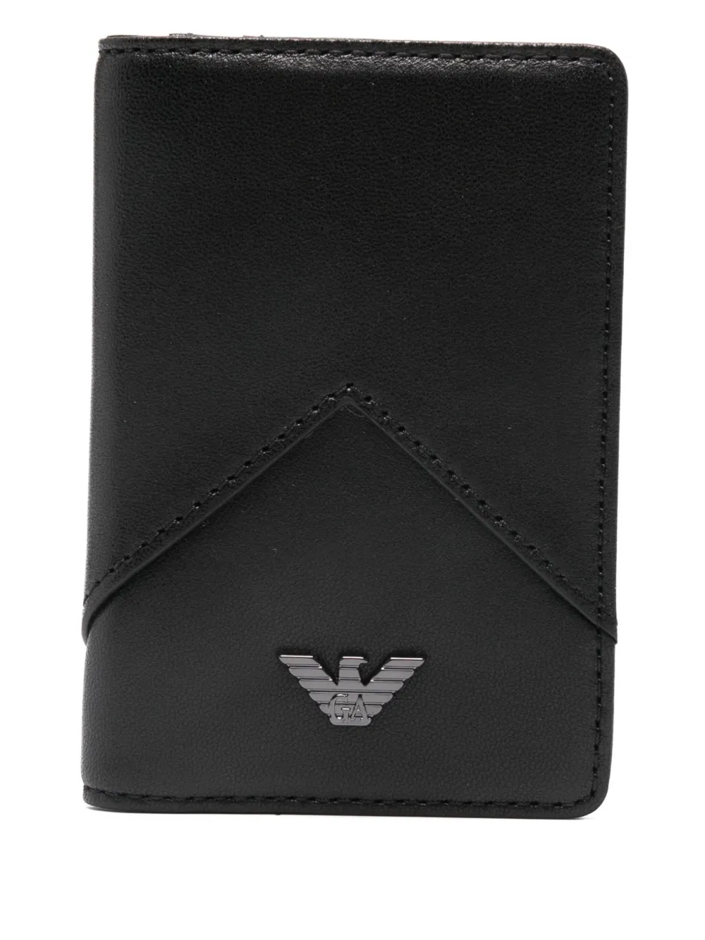 Кожаный кошелек с логотипом Emporio Armani, черный 
Кожаный кошелек с логотипом Emporio Armani, черный