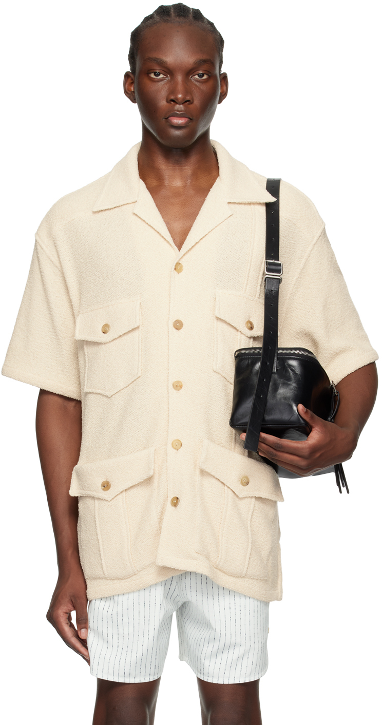 Бежевая рубашка с карманом-клапаном RECTO
Бежевая рубашка с карманом-клапаном RECTO