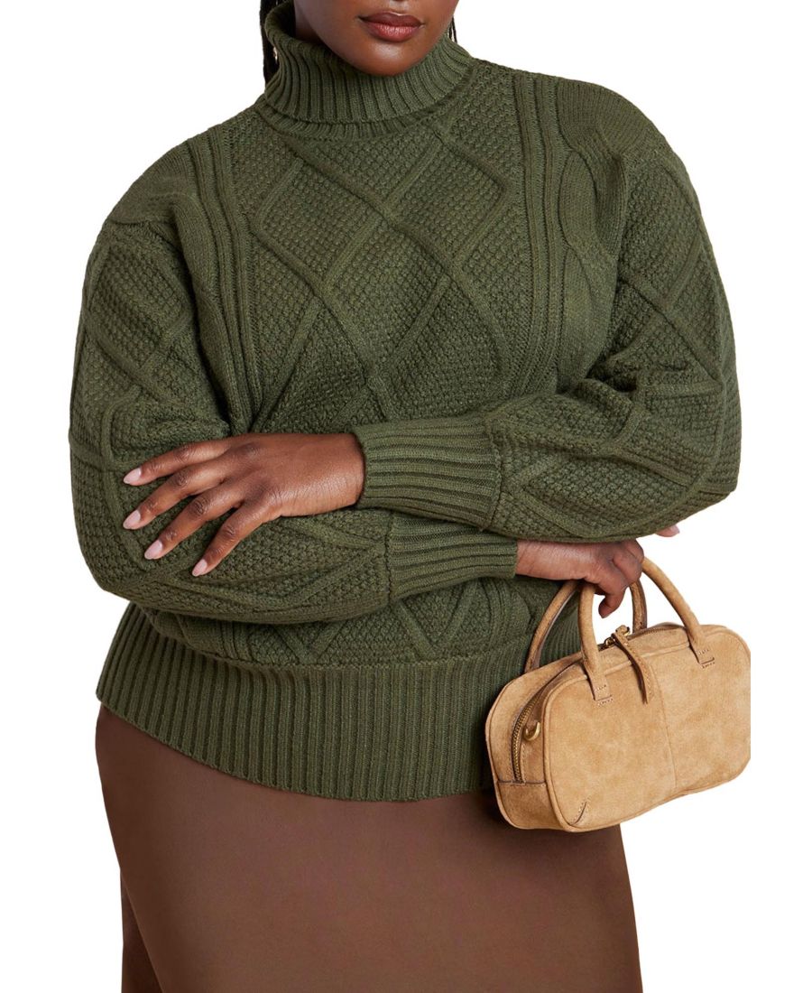 Женский свободный свитер крупной вязки больших размеров ELOQUII, Dark forest green
Женский свободный свитер крупной вязки больших размеров ELOQUII, Dark forest green