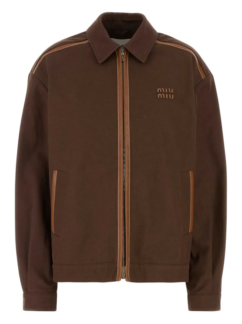 Куртка с кожаной отделкой Miu Miu, коричневый
Куртка с кожаной отделкой Miu Miu, коричневый