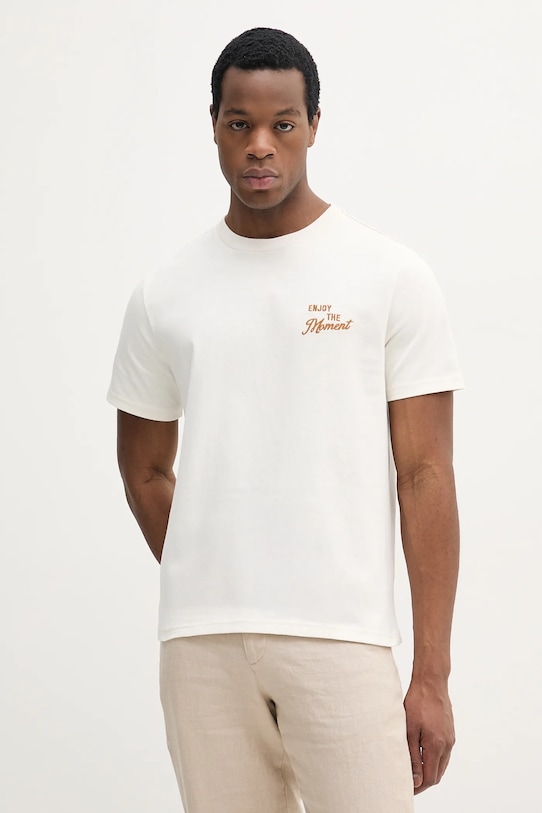 Хлопковая футболка United Colors Of Benetton, бежевый 
Хлопковая футболка United Colors Of Benetton, бежевый