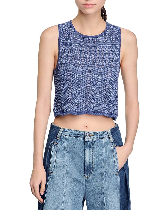 Блестящий вязаный джемпер Sandro, синий
Блестящий вязаный джемпер Sandro, синий