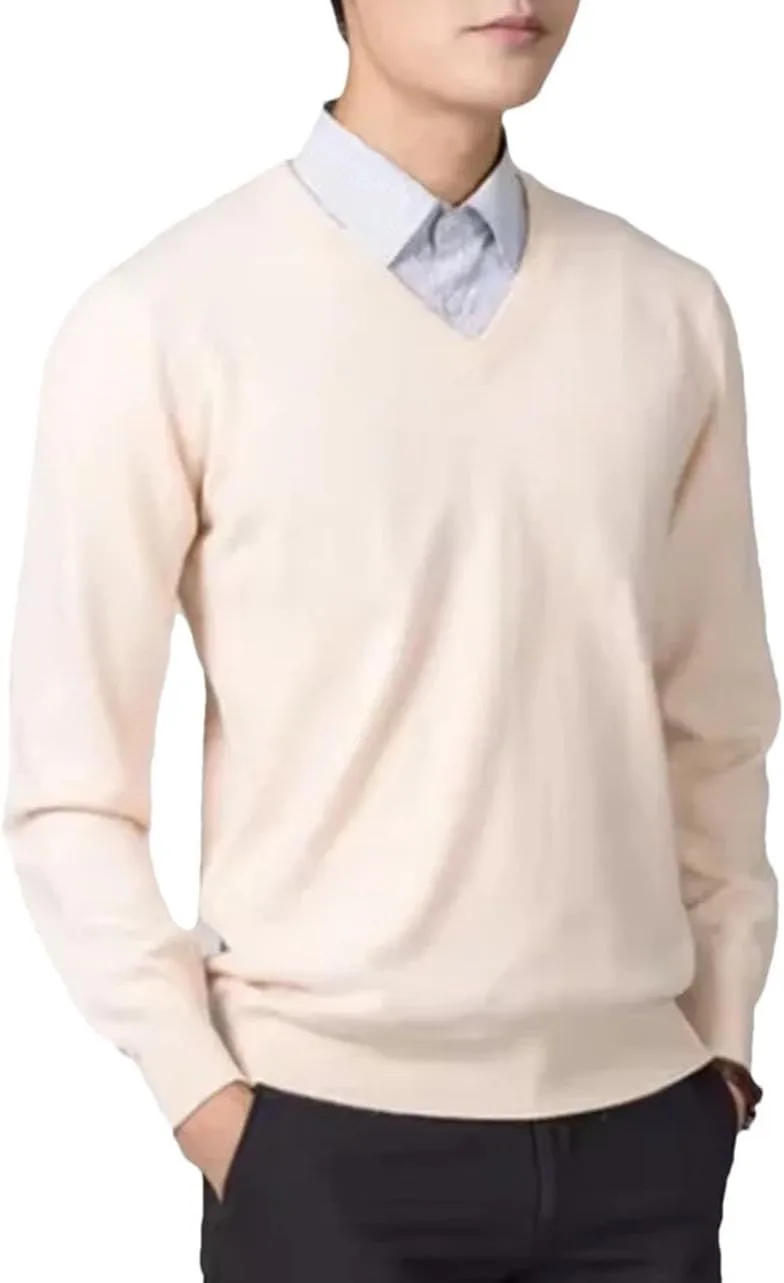 Мужской вязаный пуловер с V-образным вырезом из кашемира
Мужской вязаный пуловер с V-образным вырезом из кашемира