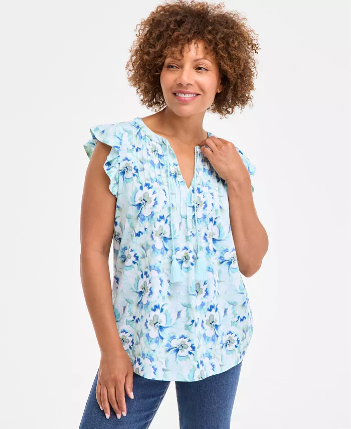 Блузка с принтом, защипами и рукавами-рюшами Petite Printed Pintuck Ruffle-Sleeve Style & Co, синий
Блузка с принтом, защипами и рукавами-рюшами Petite Printed Pintuck Ruffle-Sleeve Style & Co, синий