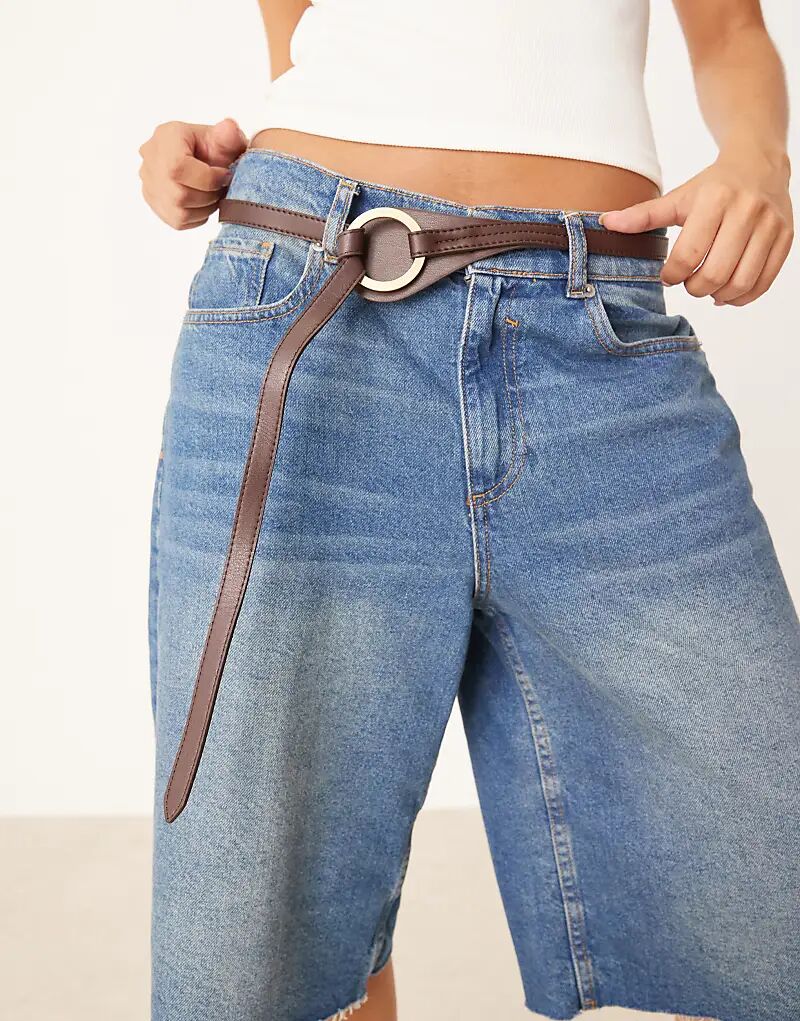 Ремень с золотым кольцом Mango коричневого цвета
Ремень с золотым кольцом Mango коричневого цвета