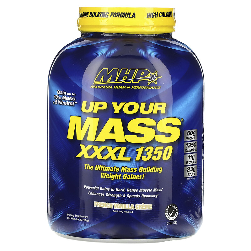MHP, Up Your Mass, XXXL 1350, французский ванильный крем, 6 ф. (2728 г)
MHP, Up Your Mass, XXXL 1350, французский ванильный крем, 6 ф. (2728 г)