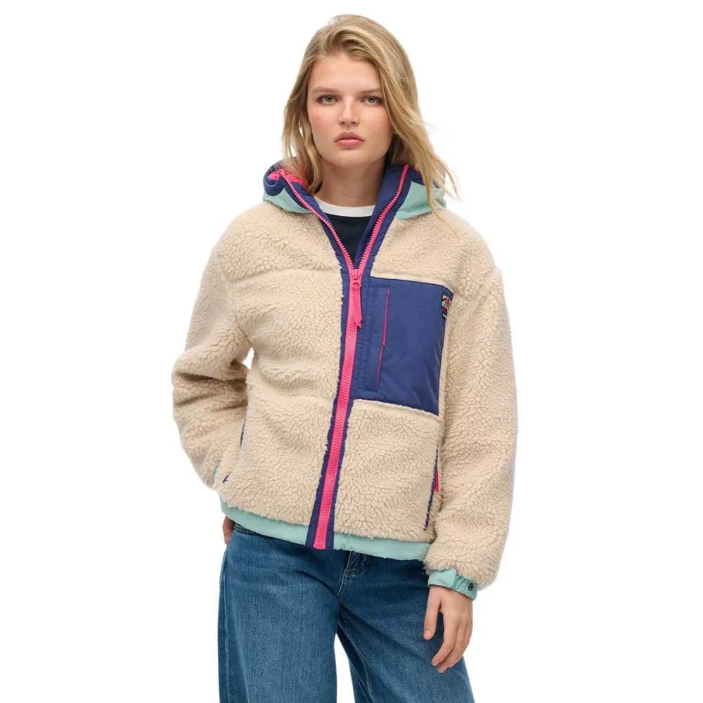 Куртка Superdry Vintageed Sherpa, бежевый 
Куртка Superdry Vintageed Sherpa, бежевый
