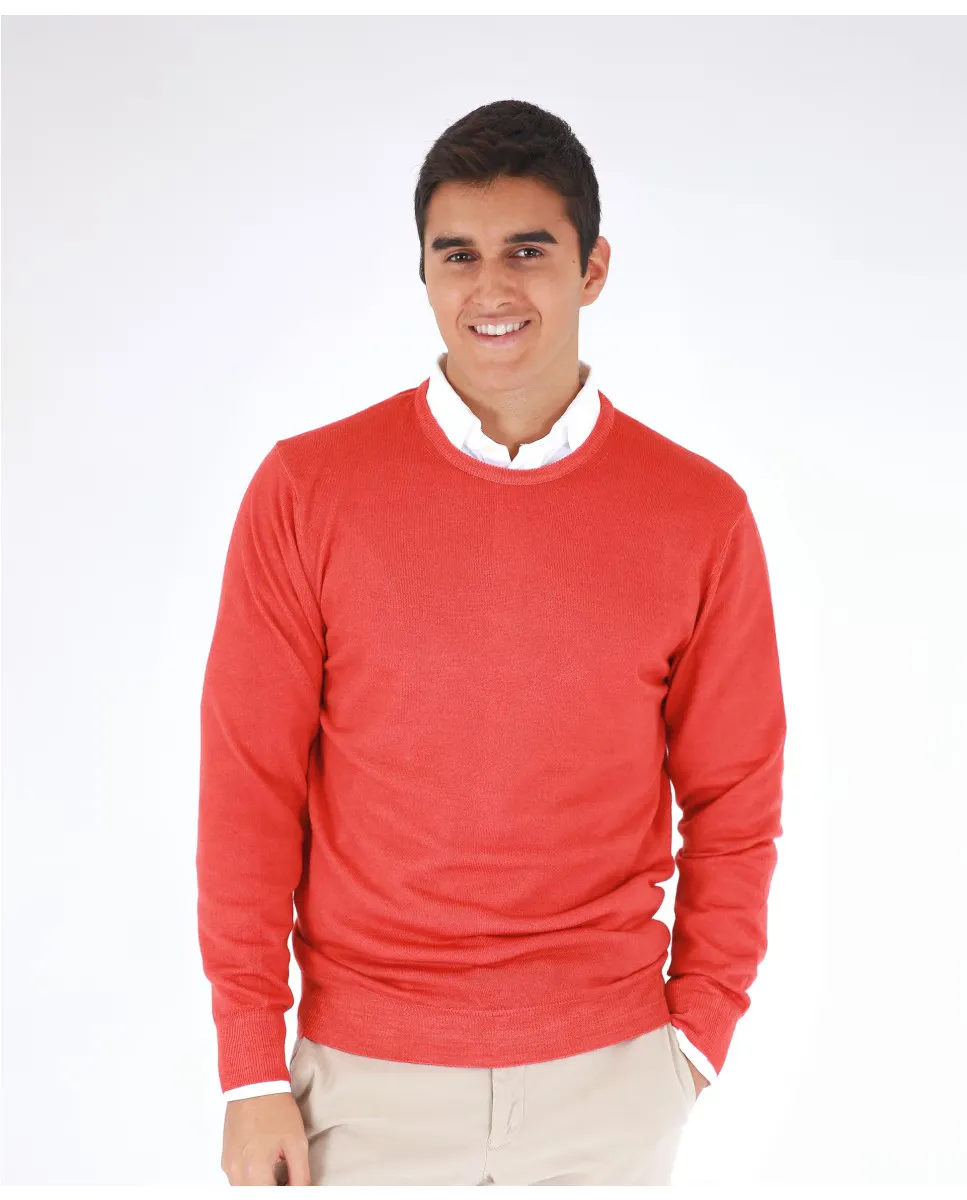 Мужской свитер 100% тонкая шерсть мериноса темно-оранжевого цвета Wickett Jones, оранжевый 
Мужской свитер 100% тонкая шерсть мериноса темно-оранжевого цвета Wickett Jones, оранжевый