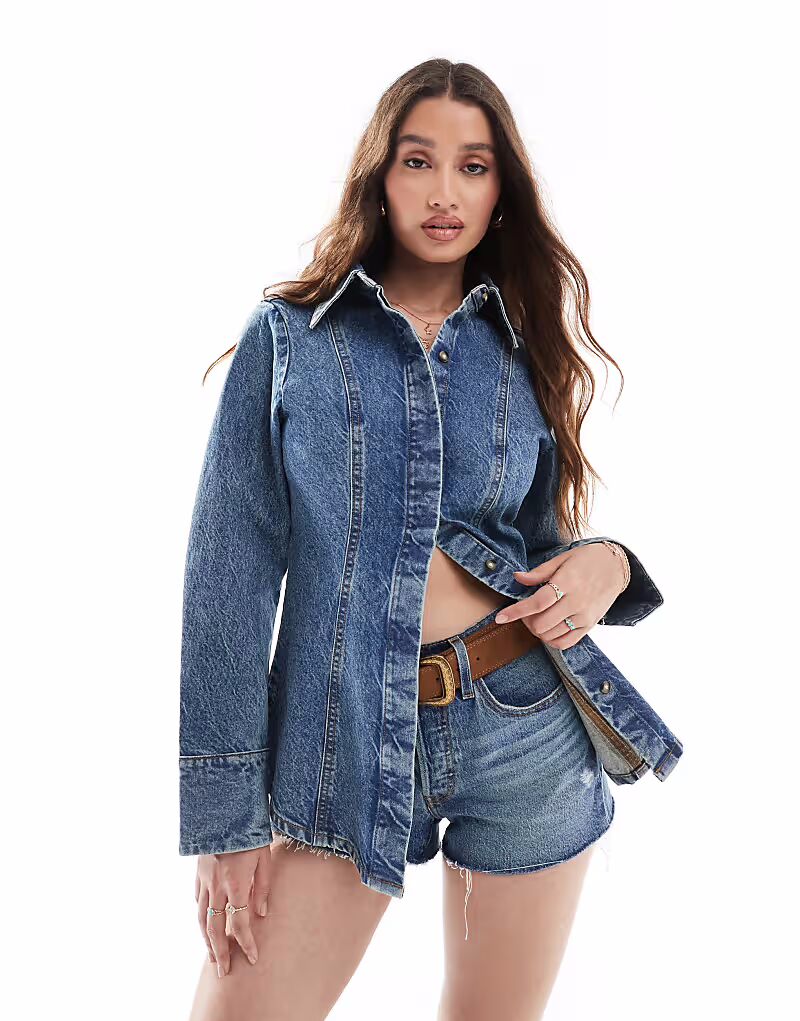 Джинсовая рубашка с присборенным лифом в винтажном стиле Asos Design
Джинсовая рубашка с присборенным лифом в винтажном стиле Asos Design