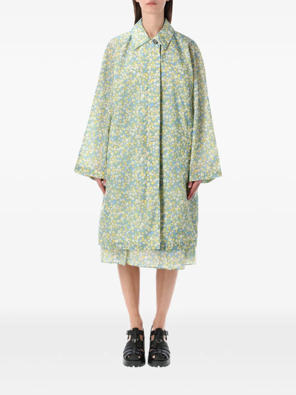 Тренч с цветочным принтом Prada, синий
Тренч с цветочным принтом Prada, синий