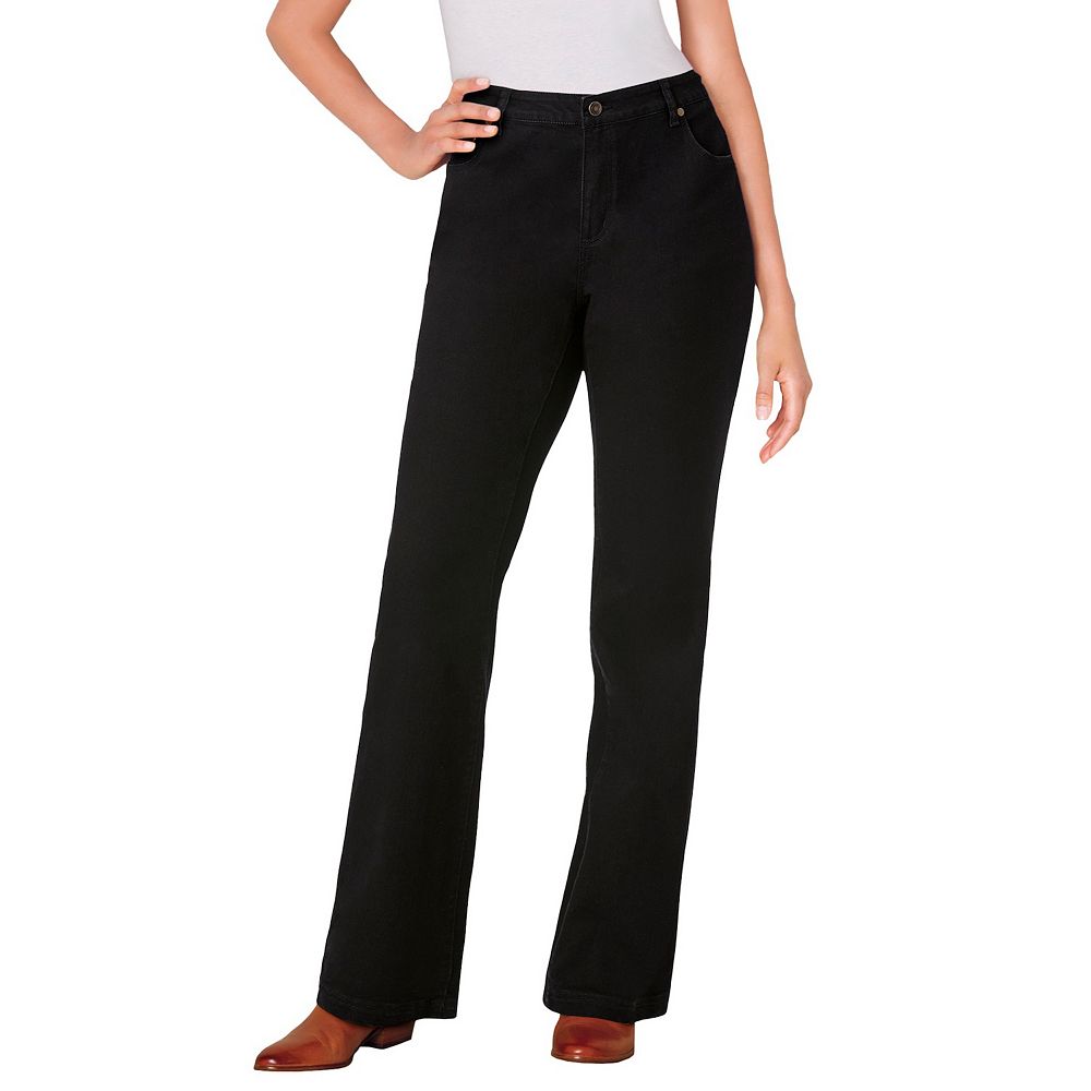 Женщина в женских эластичных джинсах больших размеров Bootcut Woman Within, цвет Black Denim
Женщина в женских эластичных джинсах больших размеров Bootcut Woman Within, цвет Black Denim