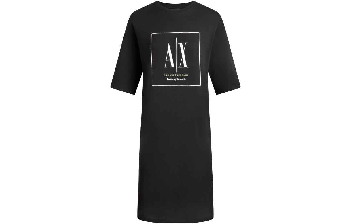 Футболка-платье с коротким рукавом AE SS23 женская черная ARMANI EXCHANGE 
Футболка-платье с коротким рукавом AE SS23 женская черная ARMANI EXCHANGE