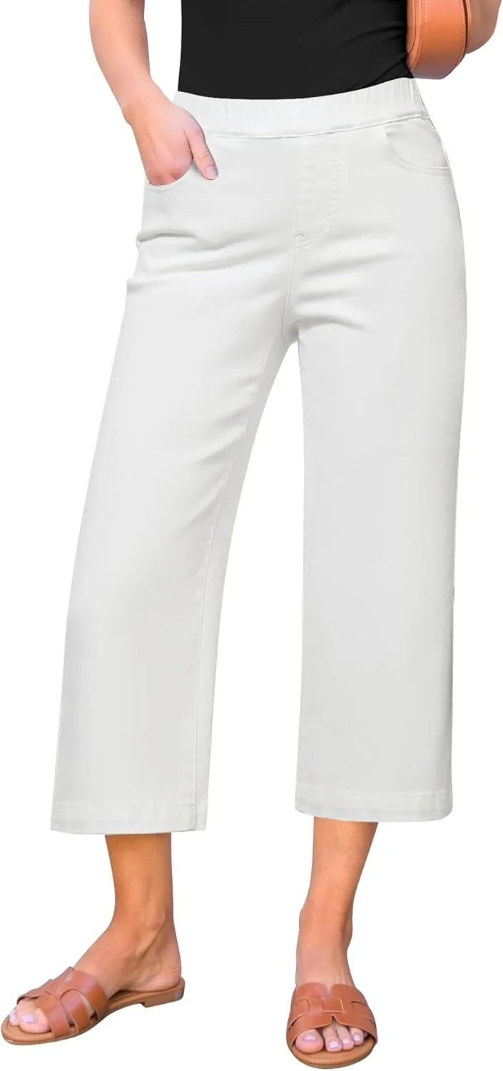 GRAPENT Капри-джинсы для женщин с широкими штанинами и высокой посадкой
GRAPENT Капри-джинсы для женщин с широкими штанинами и высокой посадкой