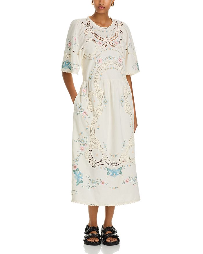 Платье миди с вышивкой Vesna Sea, белый 
Платье миди с вышивкой Vesna Sea, белый