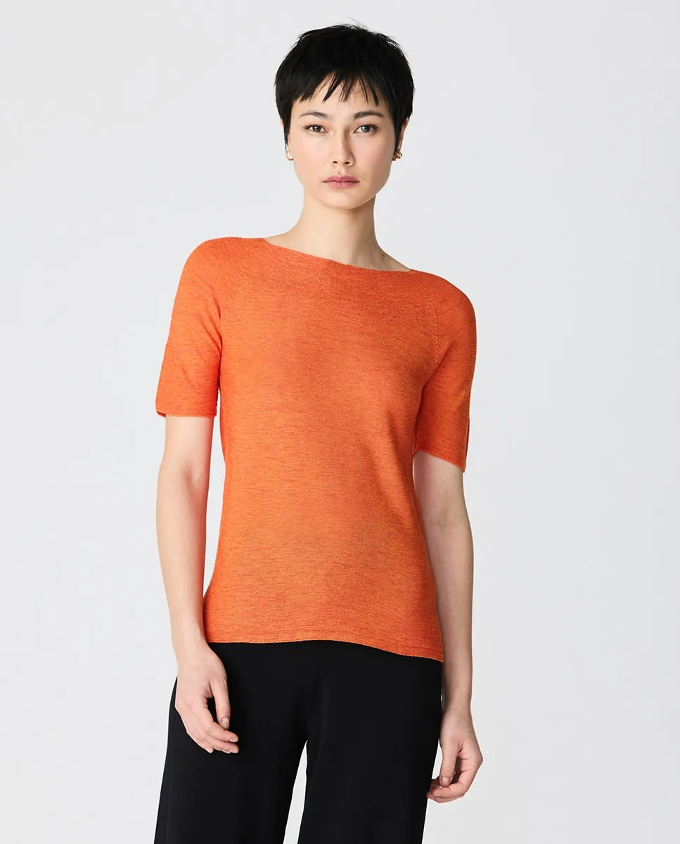 Двухцветный женский свитер с вырезом-лодочкой и короткими рукавами Escorpion, оранжевый
Двухцветный женский свитер с вырезом-лодочкой и короткими рукавами Escorpion, оранжевый